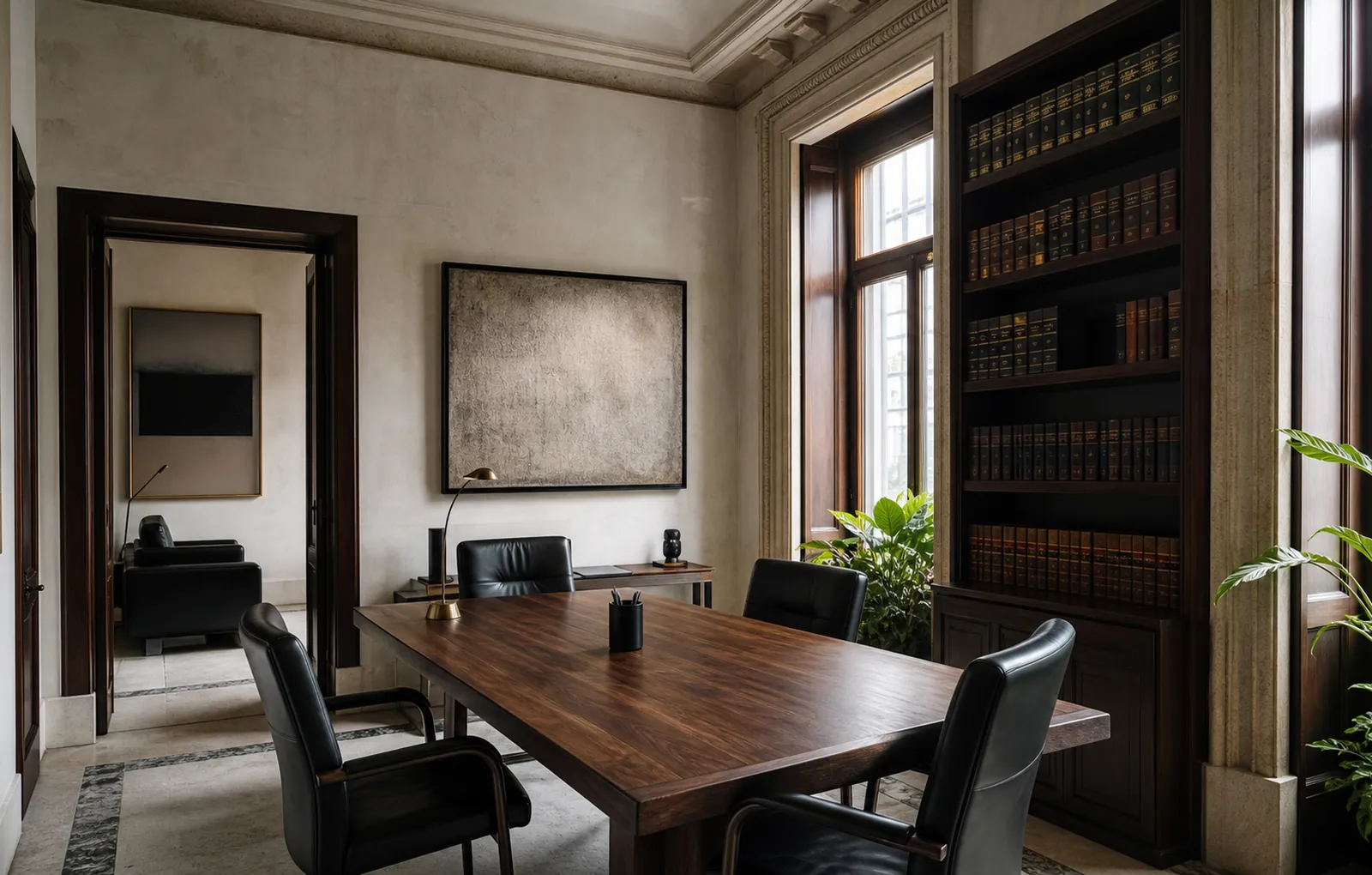 Interior institucional ilustrativo para Roma Norte